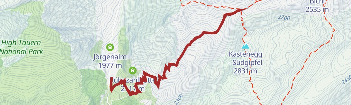 Route map: Wanderung zur Glorer Hütte